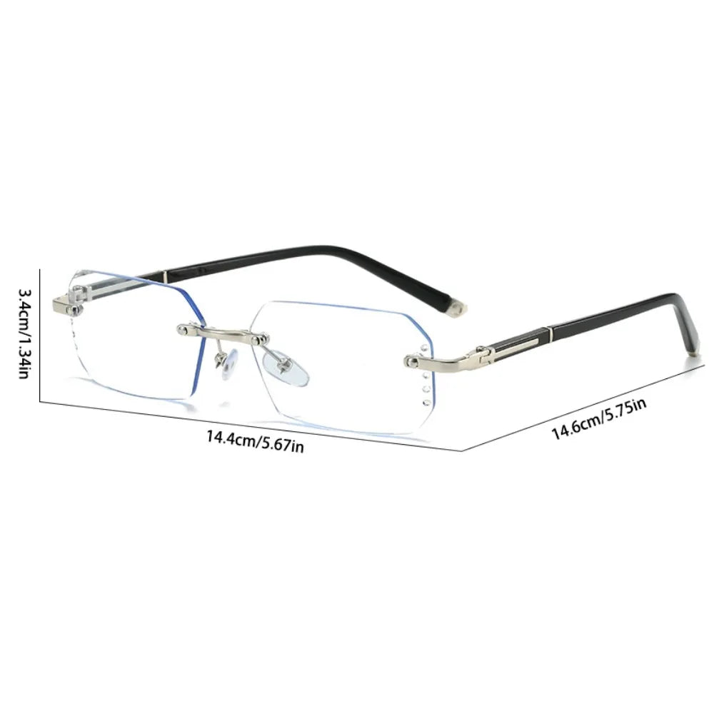 Spectacle Lens Power +100 To +400 Frameless Presbyopia Glasses Vision Care Vintage Farsightedness Reading Glasses